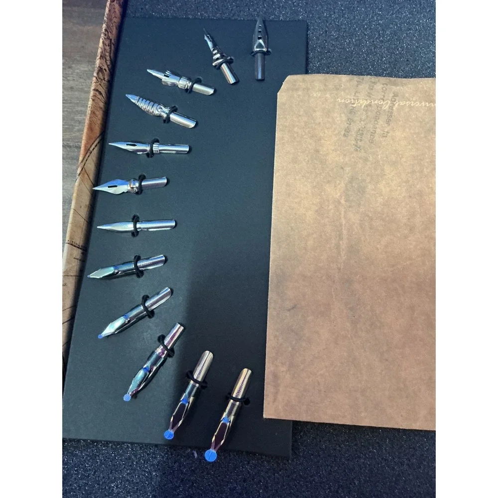 Calligraphy Quill Pen and Wax Seal Set Mappe Monde Map Gift Box 28pc
